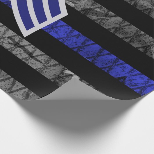 Sergeant Stripes Thin Blue Line Disted Flag Cadeaupapier (Hoek)