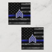 Sergeant Stripes Thin Blue Line Disted Flag Kortingskaartje (Voorkant / Achterkant)