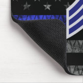 Sergeant Stripes Thin Blue Line Disted Flag Muismat (Hoek)