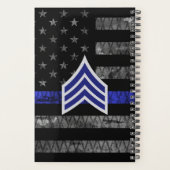 Sergeant Stripes Thin Blue Line Disted Flag Planner (Achterkant)