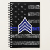 Sergeant Stripes Thin Blue Line Disted Flag Planner (Voorkant)