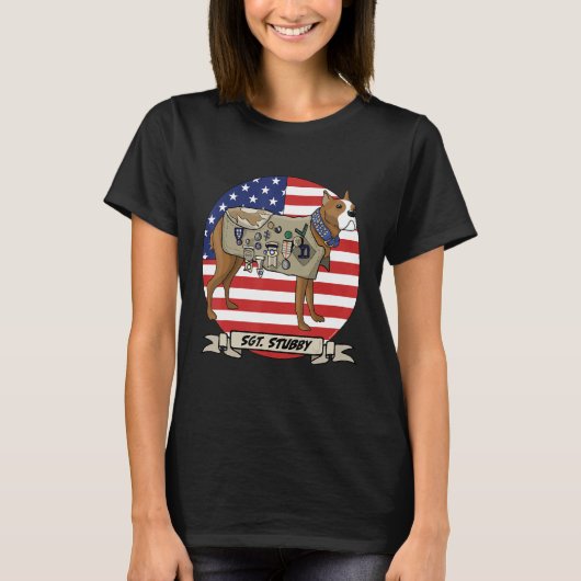Sergeant Stubby Amerikaanse oorlogshond T-shirt (Voorkant)