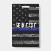 Sergeant Thin Blue Line Distress Vlag Badge (Achterkant)