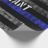 Sergeant Thin Blue Line Distress Vlag Cadeaupapier (Hoek)