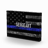 Sergeant Thin Blue Line Distress Vlag Fotoblokken (Rechts)