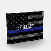 Sergeant Thin Blue Line Distress Vlag Fotoblokken (Links)