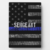 Sergeant Thin Blue Line Distress Vlag Fotoplaat (voorkant)