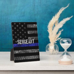 Sergeant Thin Blue Line Distress Vlag Fotoplaat