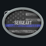 Sergeant Thin Blue Line Distress Vlag Gesp<br><div class="desc">Sergeant Thin Blue Line Distress Vlag</div>