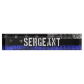 Sergeant Thin Blue Line Distress Vlag Naambordje (Voorkant)