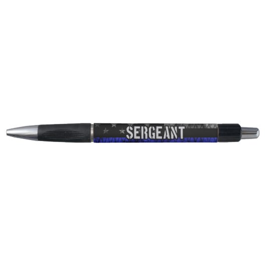 Sergeant Thin Blue Line Distress Vlag Pen (Voorkant)