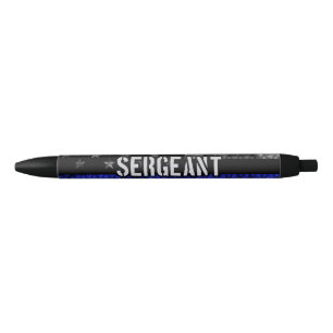 Sergeant Thin Blue Line Distress Vlag Zwarte Inkt Pen