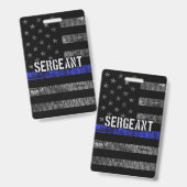Sergeant Thin Blue Line Vervuild Vlag Badge (Voor- en achterkant)