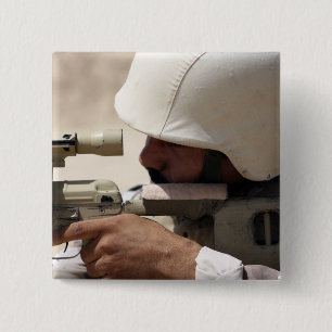 Sergeant van het Irakese leger zoekt naar beneden Vierkante Button 5,1 Cm