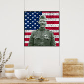 Sergeant York en de Amerikaanse vlag — Grens Poster (Keuken)