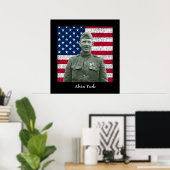 Sergeant York en de Amerikaanse vlag Poster (Thuiskantoor)
