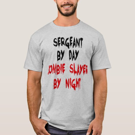 Sergeant Zombie Joke T-shirt (Voorkant)