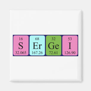 Sergei periodiek table name magnet