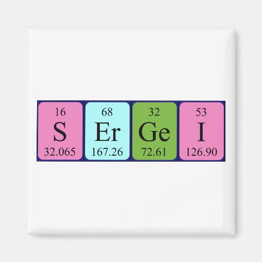 Sergei periodiek table name magnet (Voorkant)