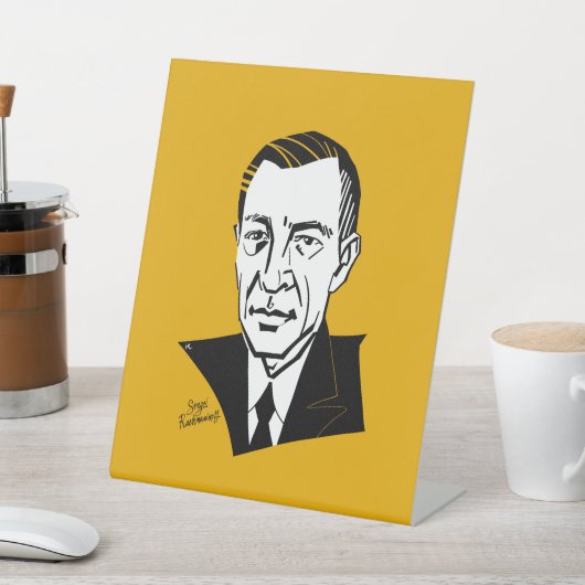 Sergei Rachmaninoff Reclamebord Met Voetstuk (Insitu)