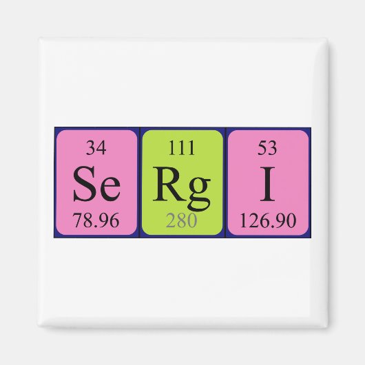 Sergi periodieke tabelnaam magnet (Voorkant)