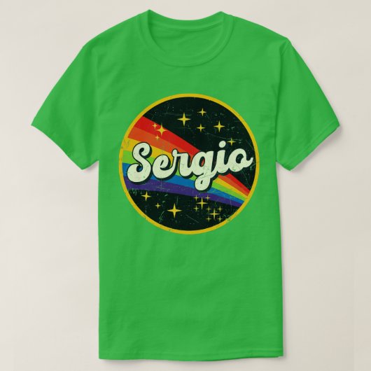 Sergio regenboog in ruimte  grunge stijl t-shirt (Design voorkant)