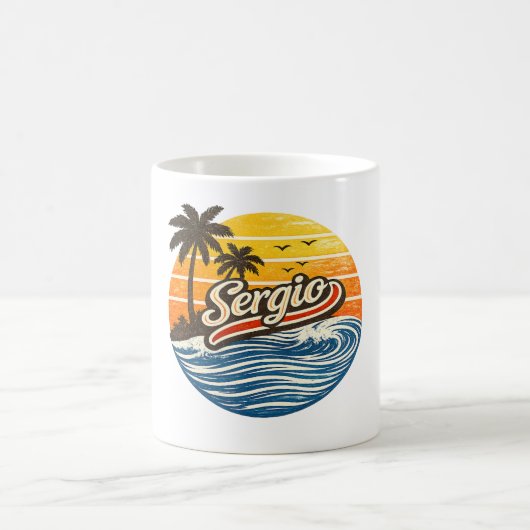 Sergio Retro Zonsondergang Naamontwerp Koffiemok (Center)