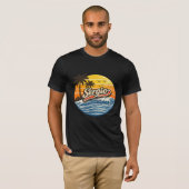 Sergio Retro Zonsondergang Naamontwerp T-shirt (Voorkant volledig)