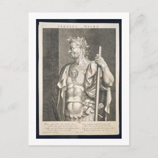 Sergius Galba Emperor van Rome 68 AD gegraveerd do Briefkaart (Voorkant)