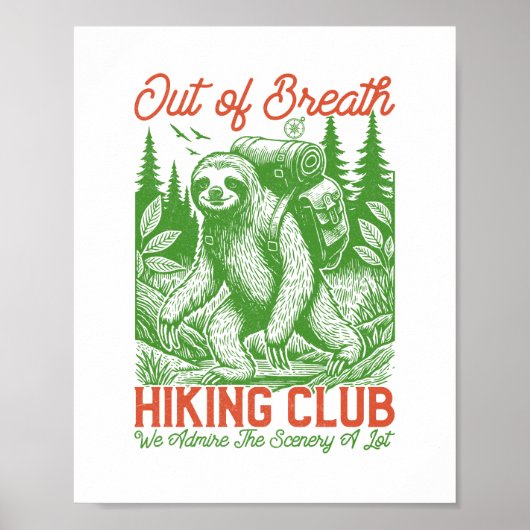Serial Chiller Sloth Hanging from Branch Poster (Voorkant)