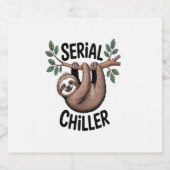 Serial Chiller Sloth Hanging from Branch Sparkling Wijnetiket (Enkel label)