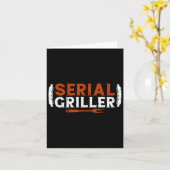 Serial Griller Fathers Day Funny Grilling Bb Kaart (Gele Bloem)