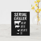 Serial Griller Fathers Day Funny Grilling Bb Kaart (Gele Bloem)