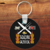 Serial Griller Fathers Grilling Grill BBQ Master Sleutelhanger (Voorkant)