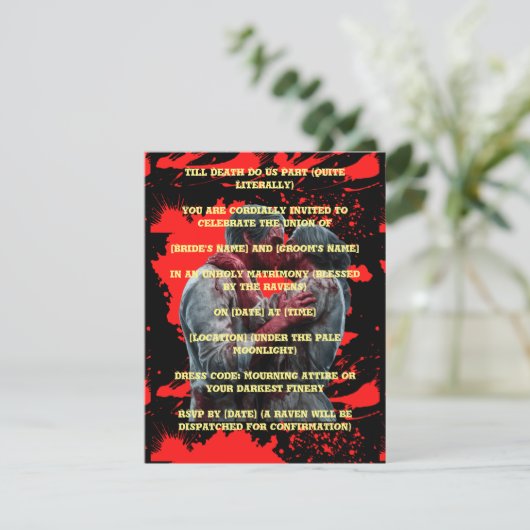 Serial killer bruiloft uitnodiging (Staand voorkant)