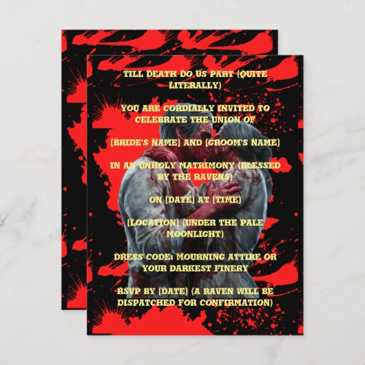 Serial killer bruiloft uitnodiging (Voorkant / Achterkant)