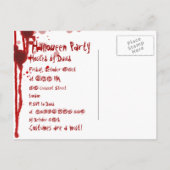 Serial Killer Halloween Party Uitnodiging Briefkaart (Achterkant)