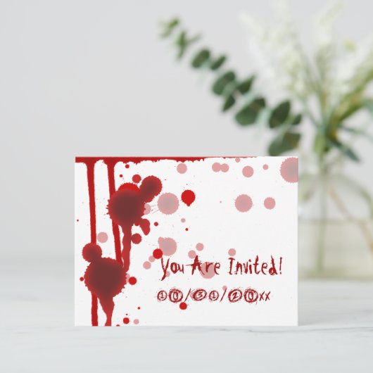 Serial Killer Halloween Party Uitnodiging Briefkaart (Staand voorkant)