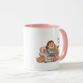 Serial Lover Mug – Cozy Night with Cat & Popcorn Mok (Voorkant rechts)