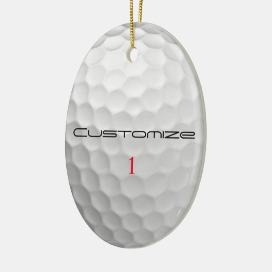 Serie 1 gepersonaliseerde golfbalcadeaus met handt keramisch ornament (Links)