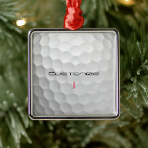 Serie 1 gepersonaliseerde golfbalcadeaus met handt metalen ornament