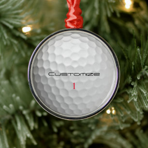 Serie 1 gepersonaliseerde golfbalcadeaus met handt metalen ornament