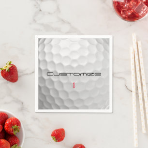 Serie 1 gepersonaliseerde golfbalcadeaus met handt servet