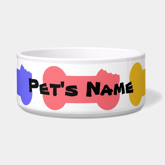 Serie Chewed Botten Personalized Dog Bowl 3 Voerbakje (Voorkant)