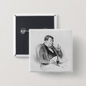 Serie "Galerie physionomique", Bordeaux Vierkante Button 5,1 Cm (Voorkant /achterkant)