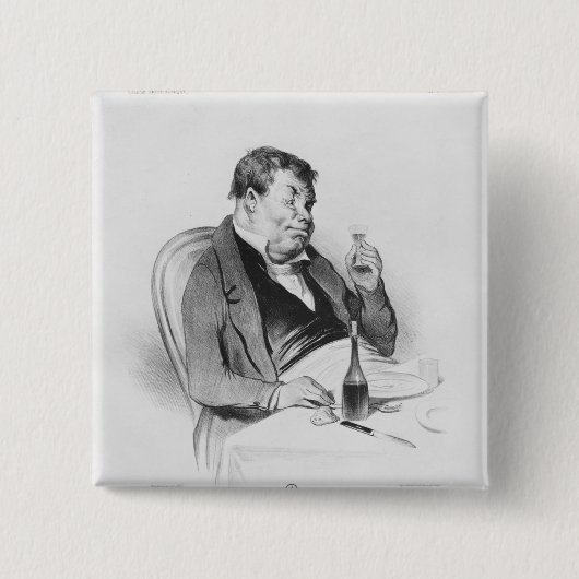 Serie "Galerie physionomique", Bordeaux Vierkante Button 5,1 Cm (Voorkant)