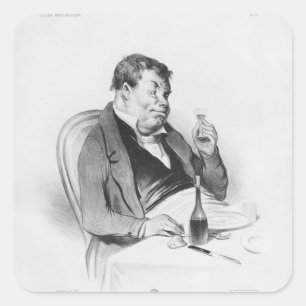 Serie "Galerie physionomique", Bordeaux Vierkante Sticker