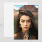 Serie jonge mooie inheemse Amerikaanse vrouwen Feestdagenkaart (Voorkant / Achterkant)