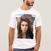 Serie jonge mooie inheemse Amerikaanse vrouwen T-shirt (Voorkant)