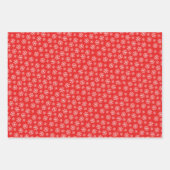 Serie kerstgnomen | Rode en blauwe sneeuwvlokken Inpakpapier Vel (Voorkant 2)